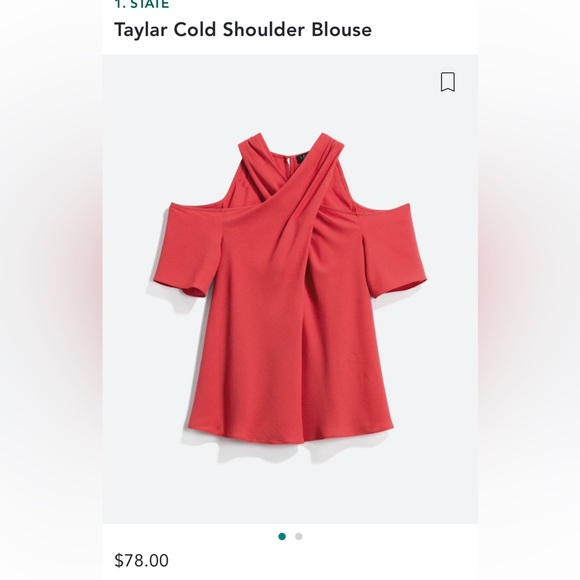 Coral Cold Shoulder Blouse - Picture 1 of 4